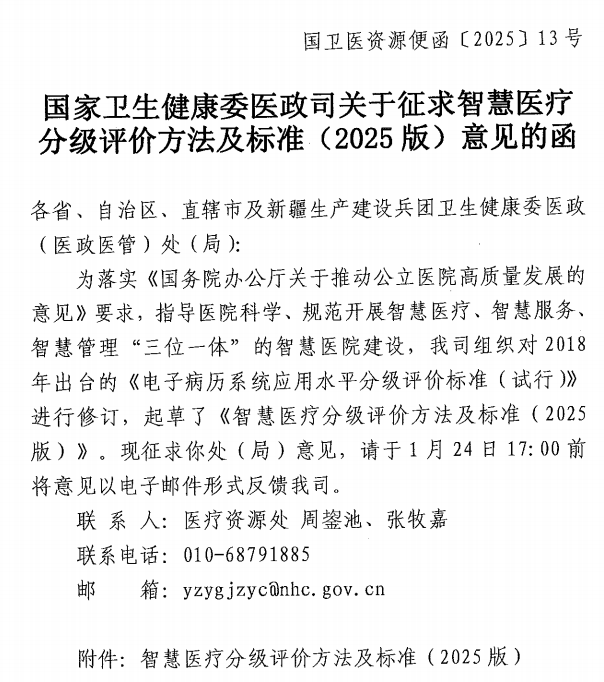 智慧醫(yī)療分級(jí)評(píng)級(jí)標(biāo)準(zhǔn)（2025版）要來(lái)了